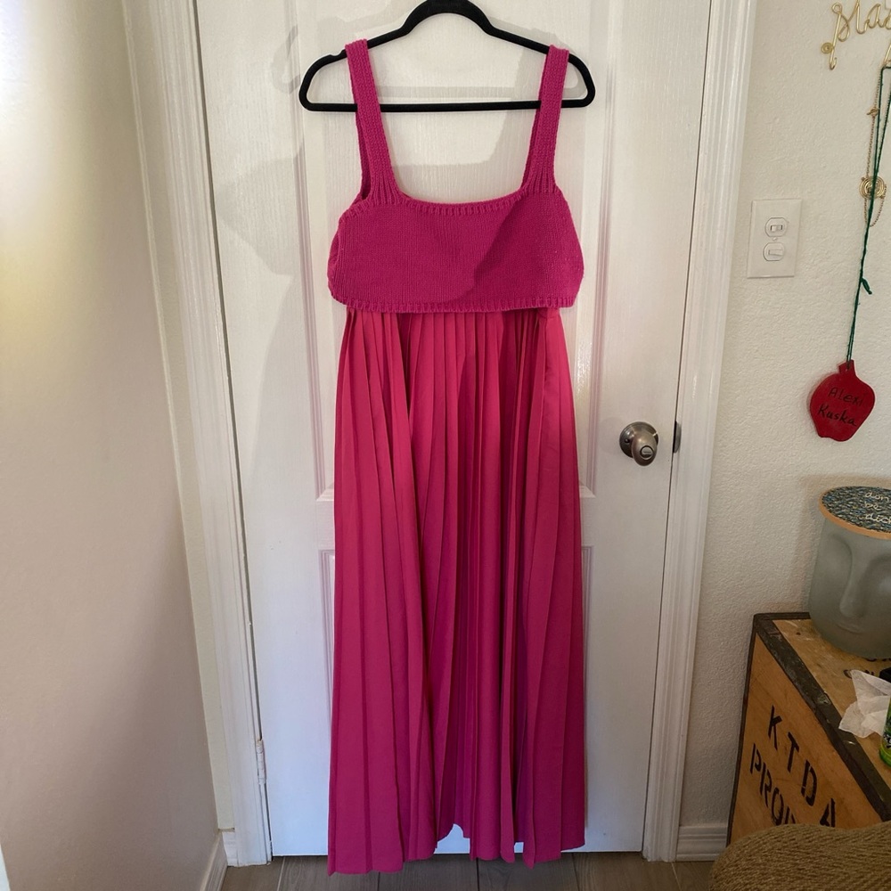 Anthropologie Fuchsia Knit Detail Garment